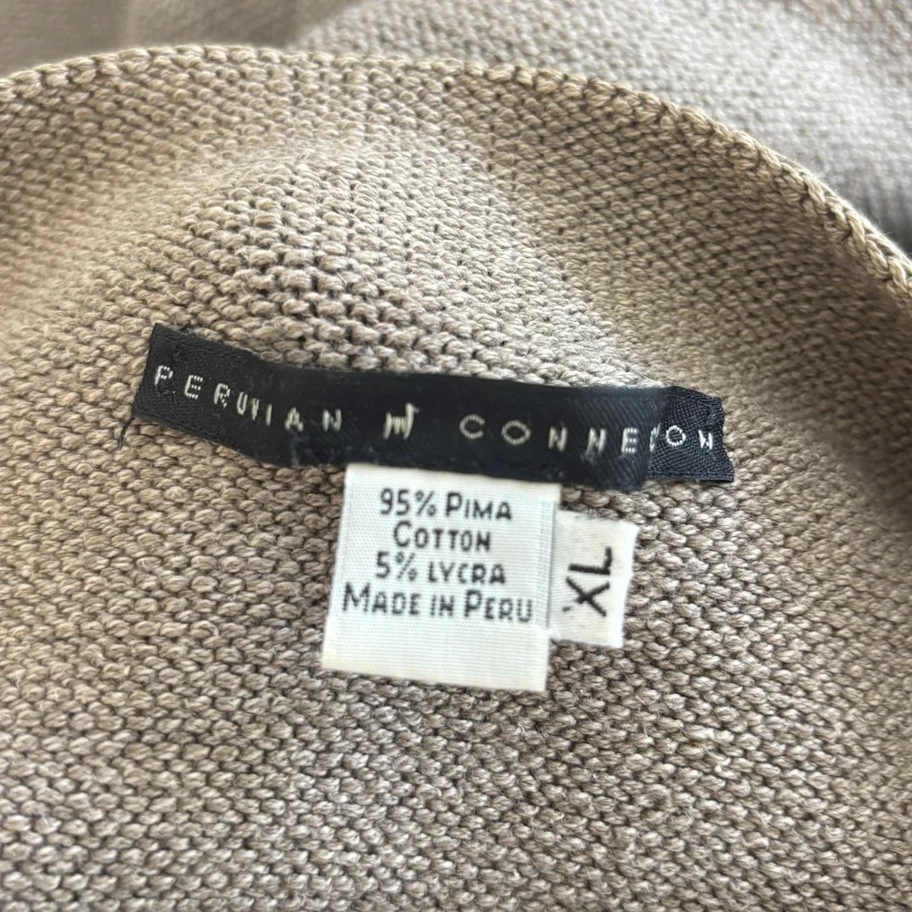 Peruvian‎ Connection Pima Cotton Sweater Womens XL Beige Boat Neck Minimalist